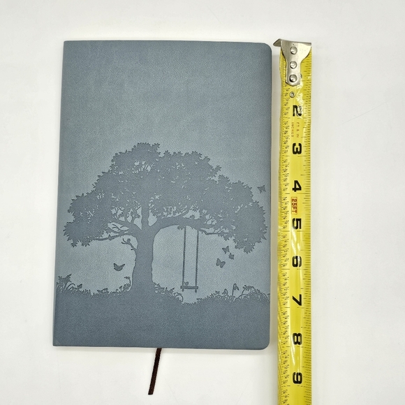 Tree of Life Faux Leather Journal Bamboo Pen Inspirational Bookmark Set Blue - Picture 7 of 12